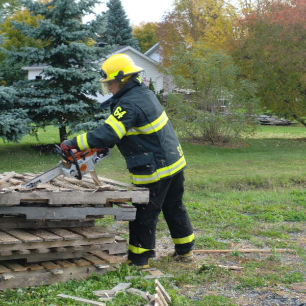 Pompier en formation - Municipalité de Saint-David