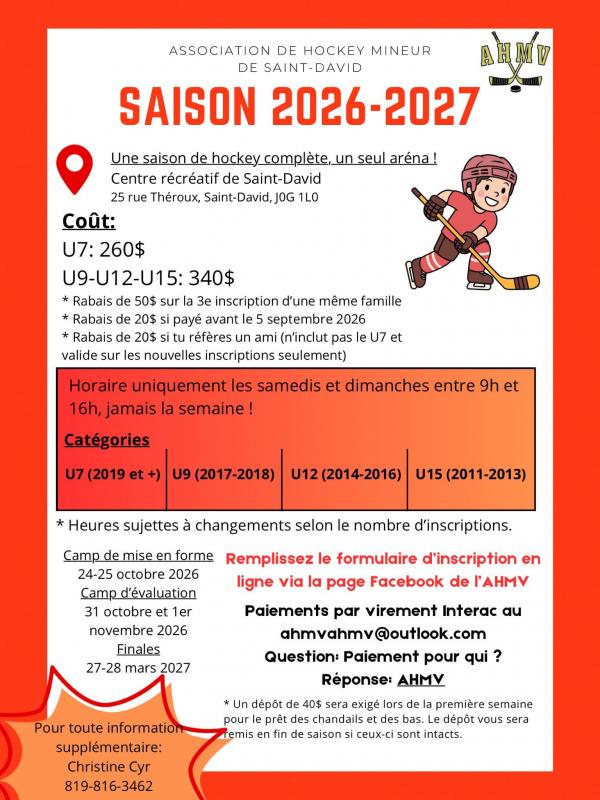 Inscription AHMV