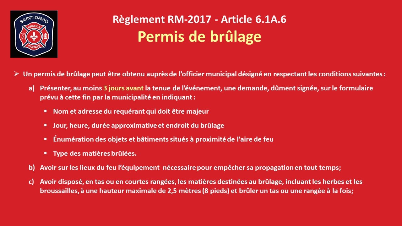 Permis de brulage
