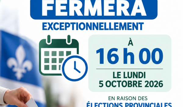 Fermeture bureau 5 octobre 2026
