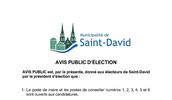 Avis public elections 2025